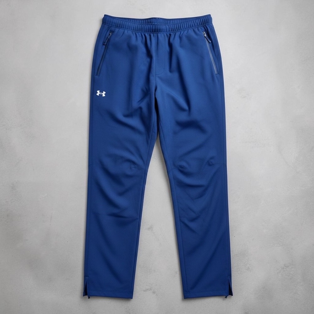 Under Armour Mens XXL Navy Blue Loose‎ Fit Storm Track Pants Ankle Zip Athletic